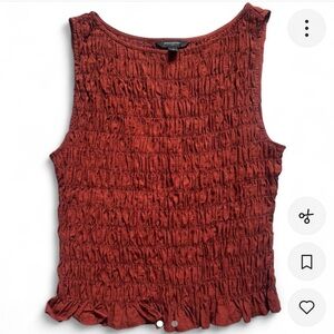 Banana Republic red ruched tank top (size small)